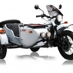 white Ural motorcycle with sidecar
