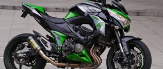 Kawasaki Z800 green with tuned exhaust photo