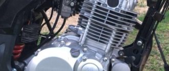 Air-cooled motor on the Baltmotors street 250dd bike