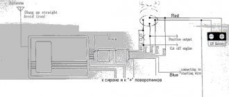 Схема подключения сигналки, 4 контакта замка