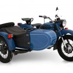 blue ural with sidecar
