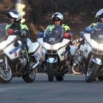 Traffic police officers on motorcycles